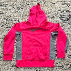 Nike Kids Bright Pink and Gray Hoodie
